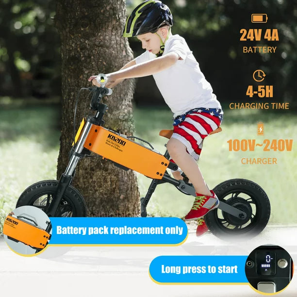 iYofe Electric Balance Bicycles for Kids 6-10, 24v Dirt Bike with Mobile App, Gps, Dirt Bicycles with Removable Battery, 12 Inch Tire & Adjustable Seat, Ride on Motorcycle for Boys and Girls, Orange