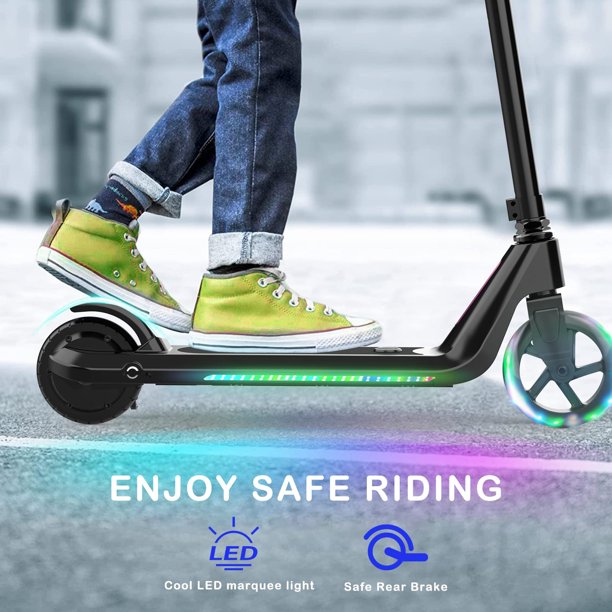 iYofe Electric Scooter for Teens Kids Max Load 110 lbs, 5.5 inch Rubber Solid Tires, 250W Motor 10 Mph Top Speed Max 10 Miles Range Folding E Scooter