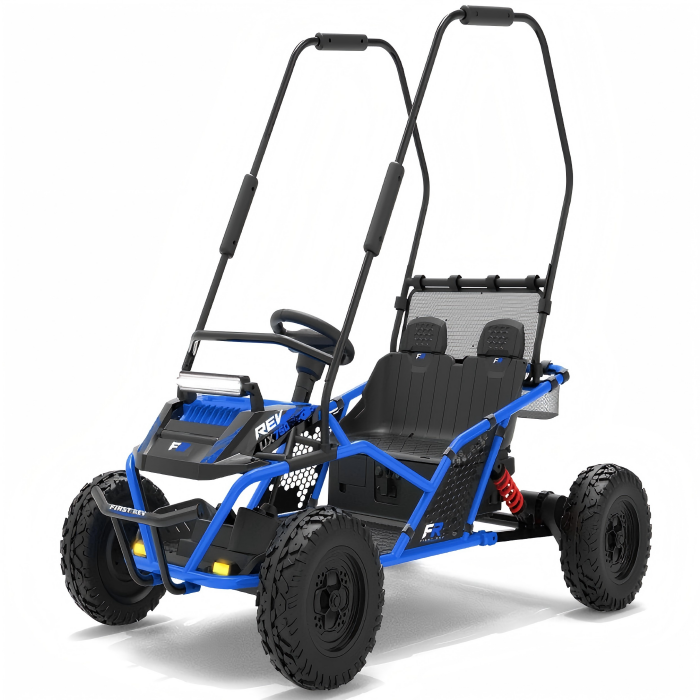 iYofe 36V Powered Ride On Car, 2-Seater 750W Electric Car for Kids 6+, 5-8 MPH Speed, Adjustable Seat, Metal Frame, Rear Wheel Spring Suspension, Pneumatic Tires