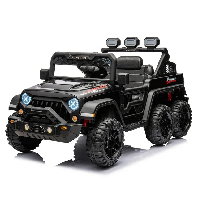 24V Powered Ride on PickUp Truck for Kids, 4 Wheels Suspension Electric Ride on Cars Toys with Remote Control, LED Light, Bluetooth music, Rear Storage, 6 Wheels Ride on Toys for 3-8 Years Boys Girls