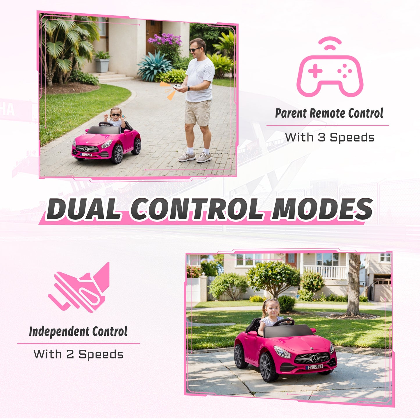 Ford Mustang Shelby 12V Ride On Car with Remote Control, Electric Car for Kids Toddler Electric Vehicle with Bluetooth, Radio, Music, USB Port, LED Lights, Battery Powered Ride on Toys for Kids, Blue