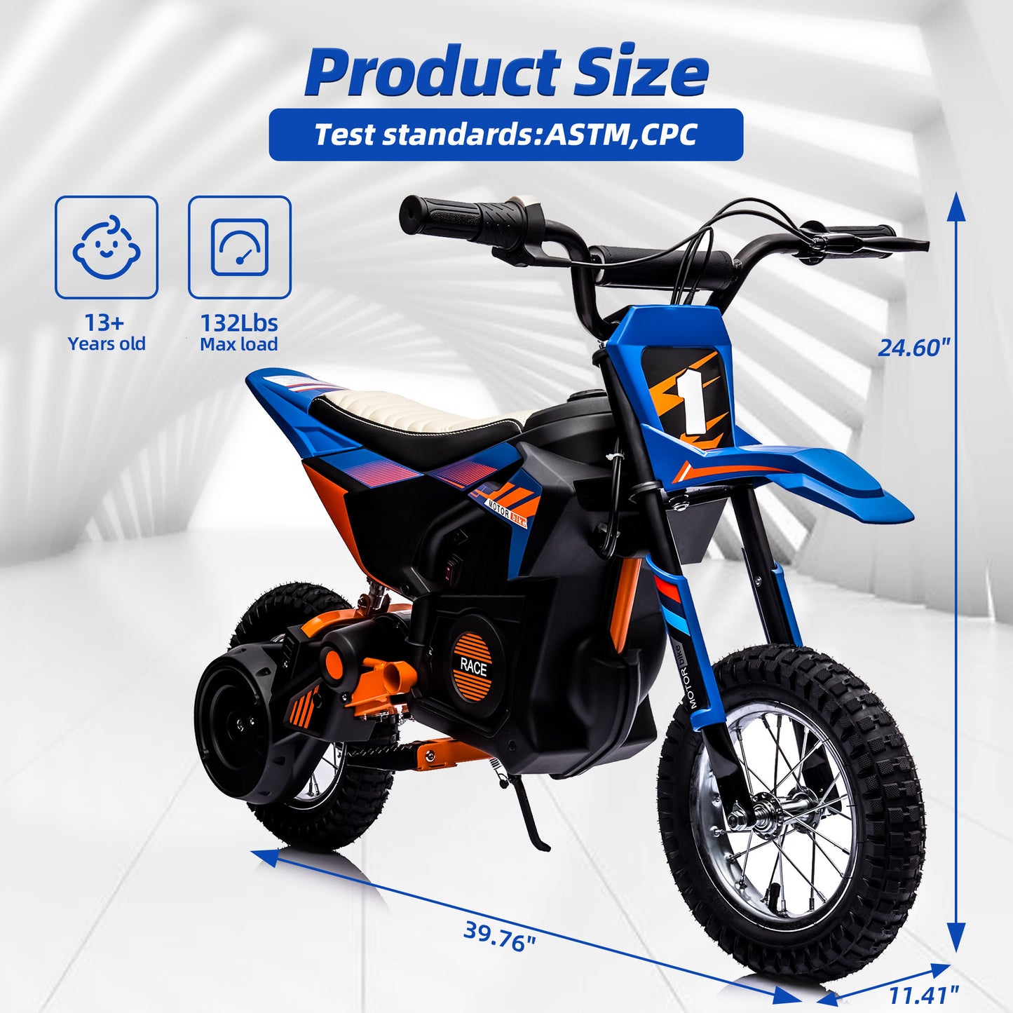 iYofe 24V Ride on Motorcycle Dirt Bike Powered Electric Dirt Bike for Kids, Ride on Toy for Boys and Girls, Dual Suspension, Music Player, LED Light