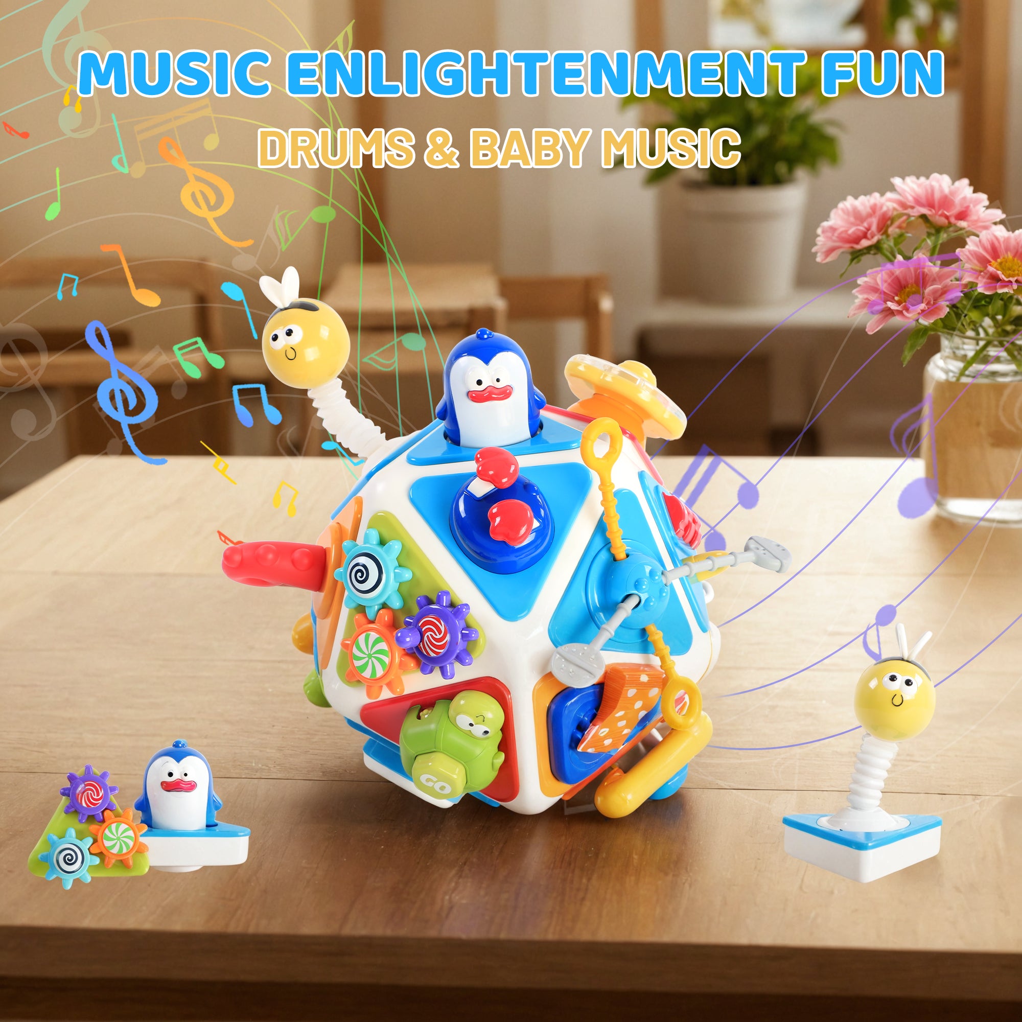 iYofe Montessori Toys for 1 Year Old, 20-In-1 Baby Activity Cube Toddler Learning Toys, Busy Sensory Board Travel Learning Toys for 1-3 Boys Girl Birthday Gifts