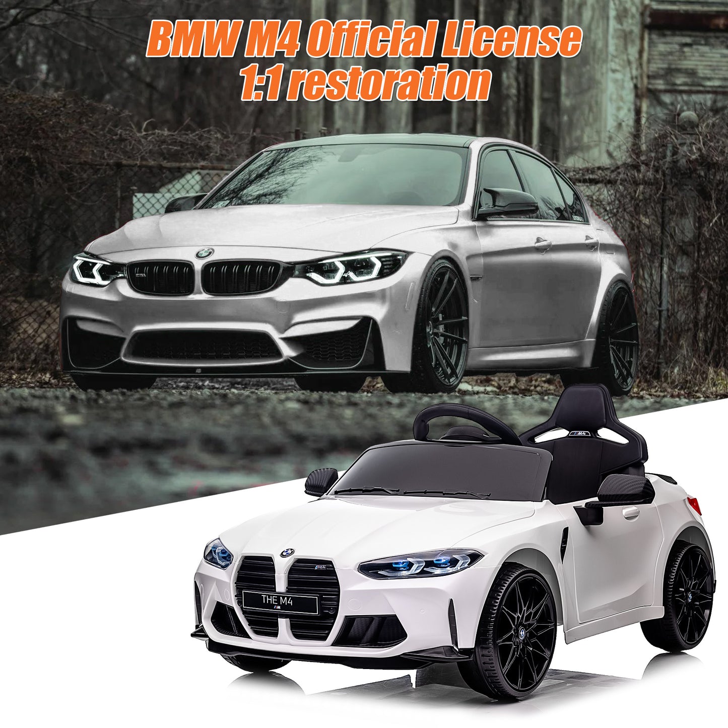 BMW 12V Ride on Car with Remote Control Ride on Toy for Boys and Girls 3-6 Years Old Powered Kids Electric Vehicle, Bluetooth