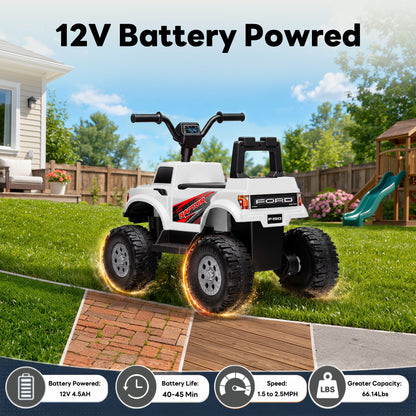 iYofe 12V Ford F-150 Kids ATV Ride on, Battery Powered Ride on Toy w/LED Lights, 4 Wheelers for Kids Toddlers