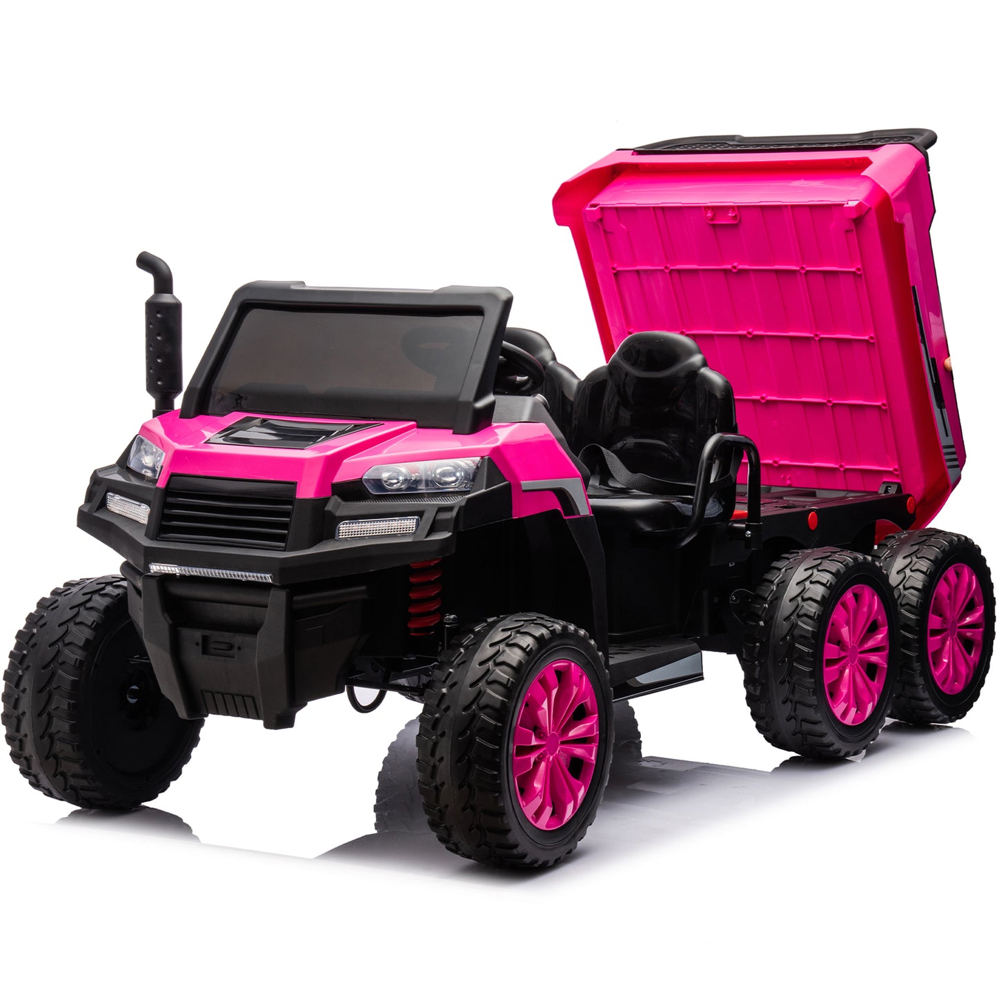 iYofe 24V Ride on Truck with 2 Seats Ride on Car with Remote Control Ride on Toy for Kids Boys and Girls, Music, Electric Vehicle, Age 3-8 Years Old