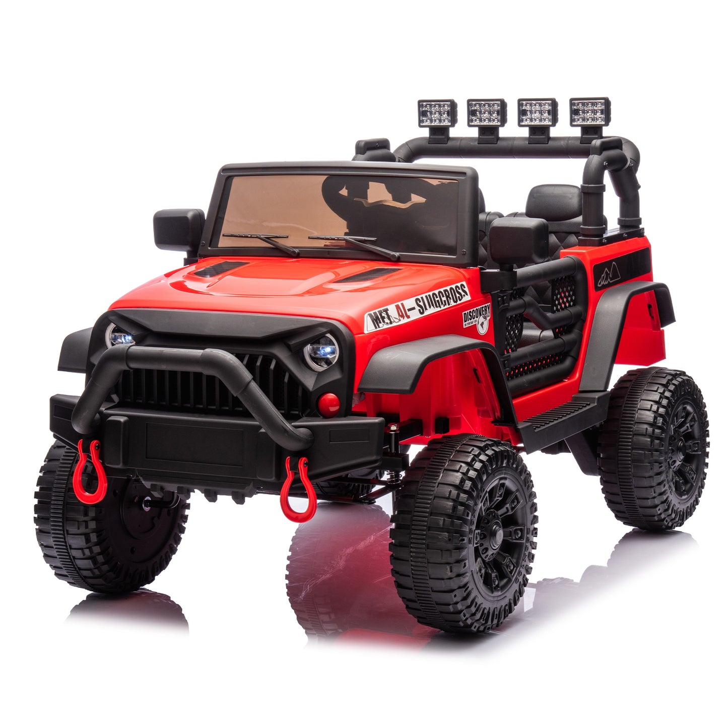 iYofe 24V Powered Ride on Cars for Toddlers, Ride on Truck for kids Boys Girls Gifts 2-5, Ride on Toys with Remote Control, Bluetooth, Music, LED Light, MP3 Player, 4 Wheel Suspension, Red