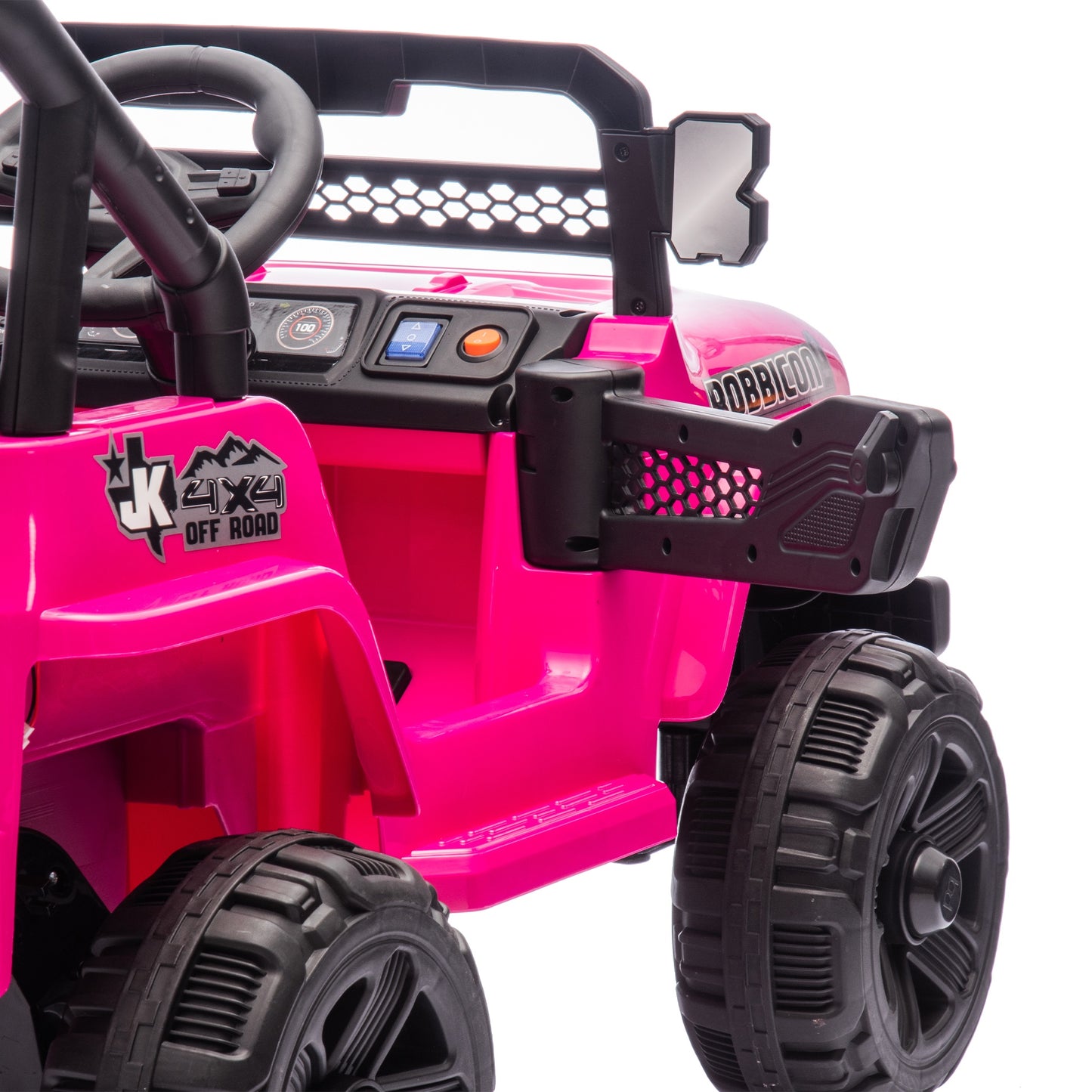 iYofe 12V Ride on Cars with Remote Control, Powered Kids Ride on Toys Truck for Boys Girls Ages 2-5, Toddler Cars Kids Electric Vehicles with Bluetooth Music, USB/MP3 Ports, 4 Wheel Suspension, Pink