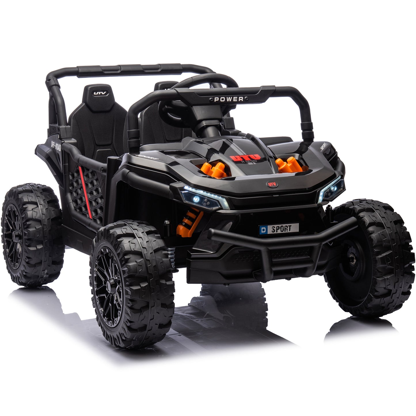 24V Kids Ride on Toy UTV w/Parents Remote Control, Battery Powered Motorized Electric Vehicle Car w/Bluetooth and Rear Storage, Ride on Car UTV for Boys Girls Ages 3-8, Four Wheel suspension