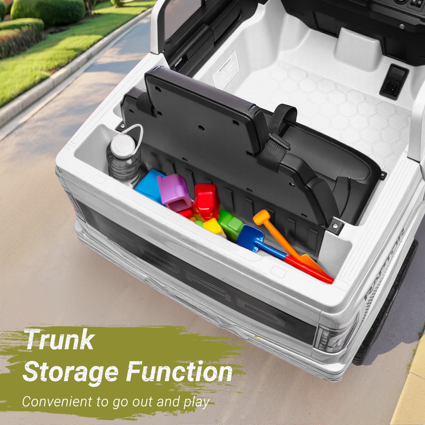 Ford Ride on Cars, 12V Ford F150 Raptor Powered Ride on Toys with Remote Control, Electric Car for Kids with Bluetooth/FM/Trunk, 4 Wheelers Truck for Toddlers Boys Girls Ages 3-6