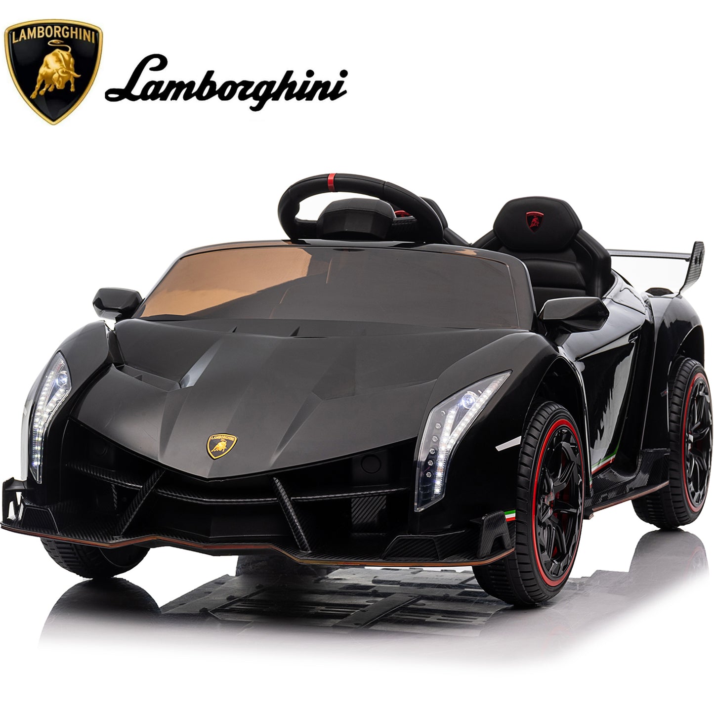 12V Lamborghini Ride on Car with Remote Control Ride on Toy for Boys and Girls 3-6 Years Old Battery Powered Kids Electric Vehicle Ride on Truck, Rocking Mode