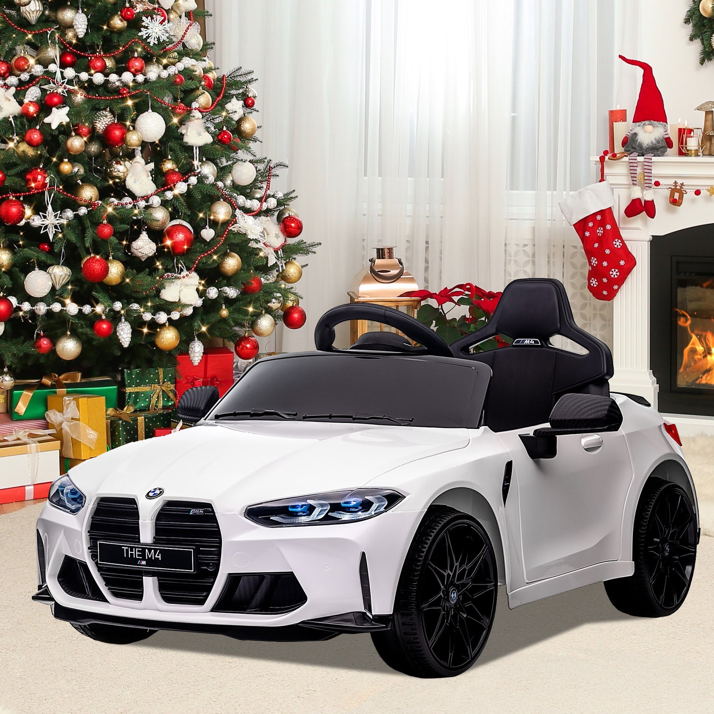 BMW 12V Ride on Car with Remote Control Ride on Toy for Boys and Girls 3-6 Years Old Powered Kids Electric Vehicle, Bluetooth