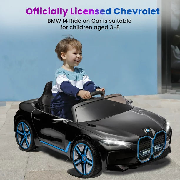 Electric Car for Kids, SESSLIFE BMW 12 Volt Battery Powered for Ride on Toys, Ride on Car with Remote Control, Horn, Music, Safety Belt, Car for Boys Girls, X1173