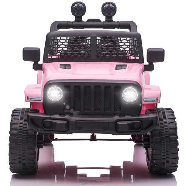 iYofe 12V Powered Ride on Car, Pink Ride on Toy with Remote Control for Girls 2-4 Years Old, Battery Powered Electric Car with LED Lights, Horn, Ride on Truck Toy for Birthday Christmas Gift