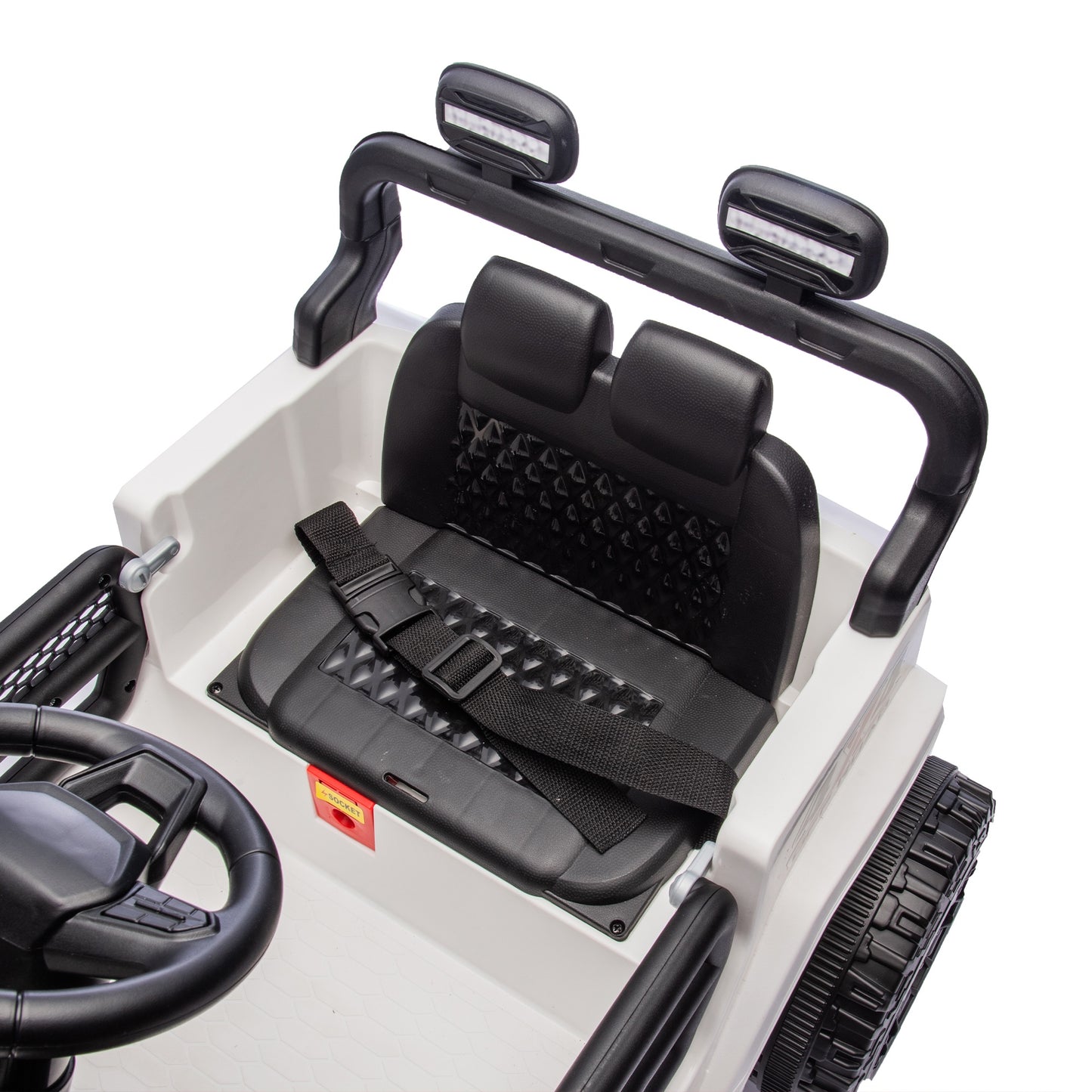 24V Ride on Cars with Remote Control, Powered Ride on Toys with Bluetooth, Music, LED Light, MP3 Player, 4 Wheel Suspension, Kids Cars Electric Vehicles for Boys Girls Ages 2-5 Birthday Gifts, White