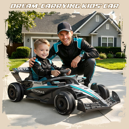 iYofe 12V Kids Go Kart, Licensed Mercedes-Benz F1 W16 Electric Go Kart, with Remote Control, Soft Start & Soft Stop, Built-in Music, Bluetooth, Ride on Toys for Kids Ages 3-5, Drift Kart