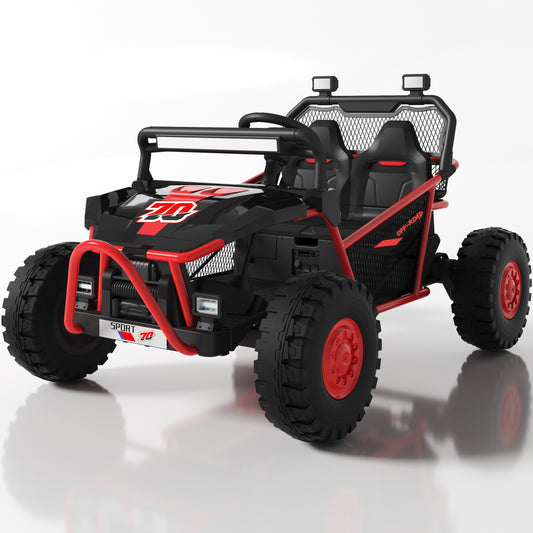iYofe 36V Ride on Car, Powered Ride on UTV Toys for Big Kids Boys Girls Ages 5+, Kids Electric Cars with Bluetooth, Music, 4 Wheels Spring Suspension, without Remote Control, Red