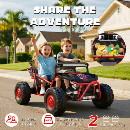 iYofe 36V Electric Ride on Car for Big Kids, Powered Ride on UTV Toys for Boys Girls Ages 6+, Kids Electric Vehicle with Bluetooth, Music, 4 Wheels Spring Suspension, without Remote Control, Red