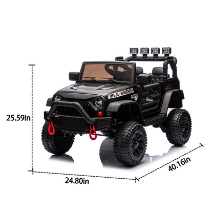 iYofe 24V Powered Ride on Cars for Toddlers, Ride on Truck for kids Boys Girls Gifts 2-5, Ride on Toys with Remote Control, Bluetooth, Music, LED Light, MP3 Player, 4 Wheel Suspension, Black