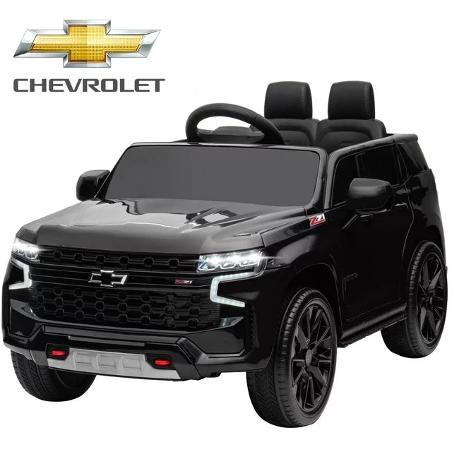 Chevrolet Tahoe Kids Ride on Car, 12V Powered Ride on Toy with Remote Control, 4 Wheels Suspension, Safety Belt, MP3 Player, LED Lights, Electric Vehicles for 3-5 Years Boys Girls