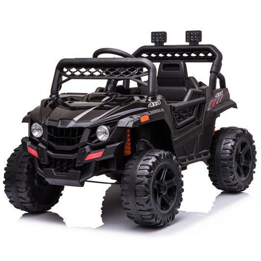 12V Kids Ride on Truck, Boys Ride On Toys with Remote Control, Battery Powered Ride On UTV Cars for 3-5 Ages Kids Christmas Birthday Gifts, Kids Electric Cars with MP3 Player, Radio, LED Light, Black