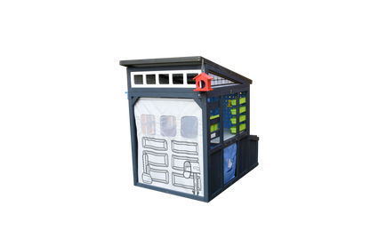 iYofe Tool Shed Playhouse for Kids, Wooden Play House with Workbench & Accessories, Kids Outdoor Play Toys for Backyard
