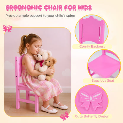 iYofe Kids Vanity Set, Girls Vanity Set with Mirror and Stool, Princess Girls Makeup Vanity Desk with Drawers, Open Storage Cabinet, Toddler Vanity Table and Chair Set for Little Girls Age 3-9, Pink
