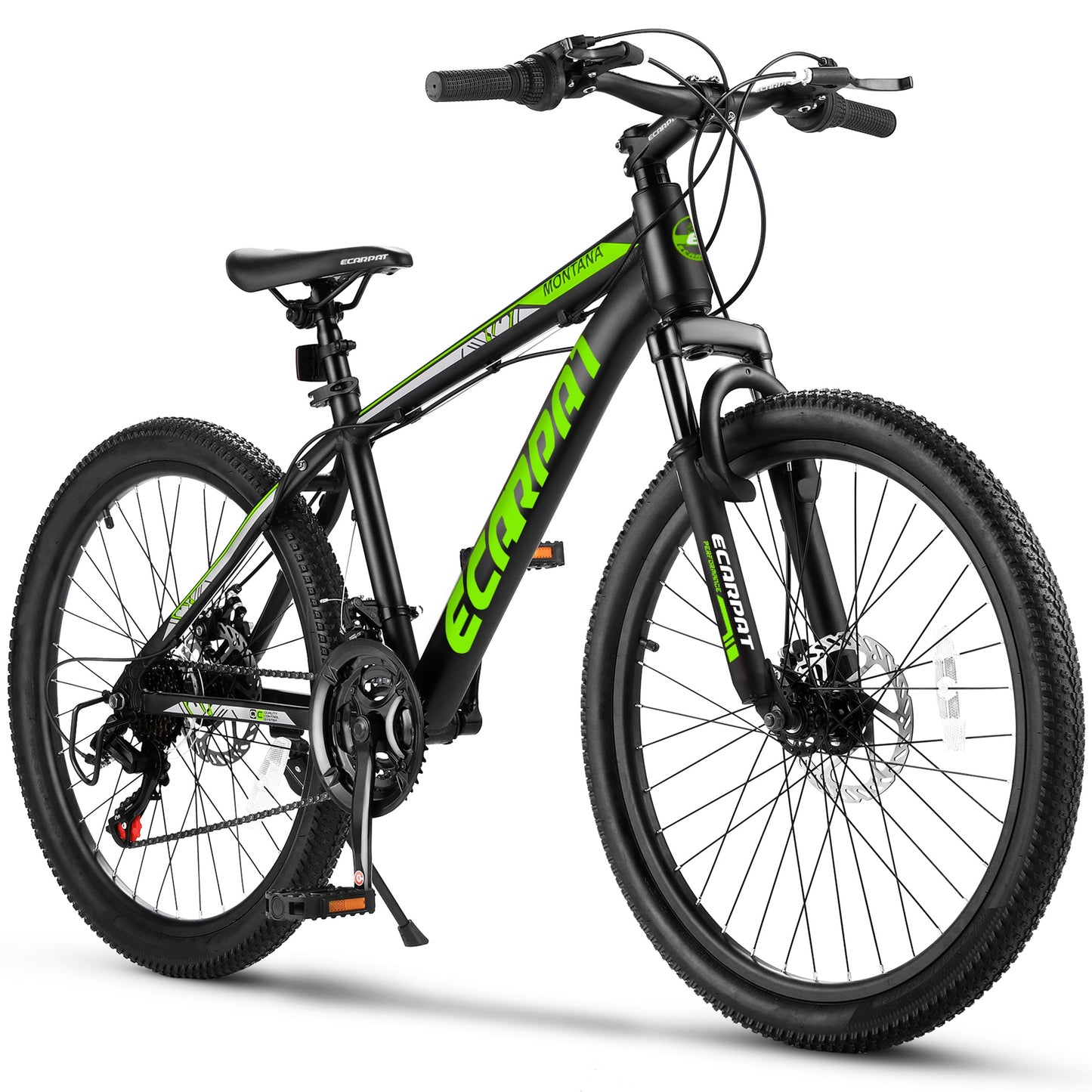 24 inch Mountain Bikes for Boys Girls Ages 10+, 21 Speed Mountain Bicycle w/ Disc Brakes, Bike for kids Youth Teen Adults, Suit for Rider Height 4'92-5'4, Aluminum Frame, 85% assembled