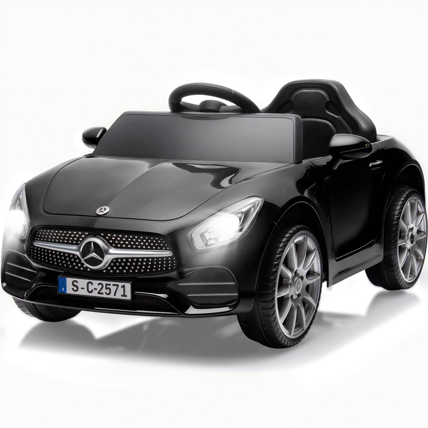 12V Ride on Toy for Kids, Licensed Mercedes-Benz CLS 350 Powered Ride on Car with Remote Control, Kids Electric Cars for Boys Girls 2-5 with Bluetooth, Music, LED Lights, 3 Speeds, 4 Wheelers, Black