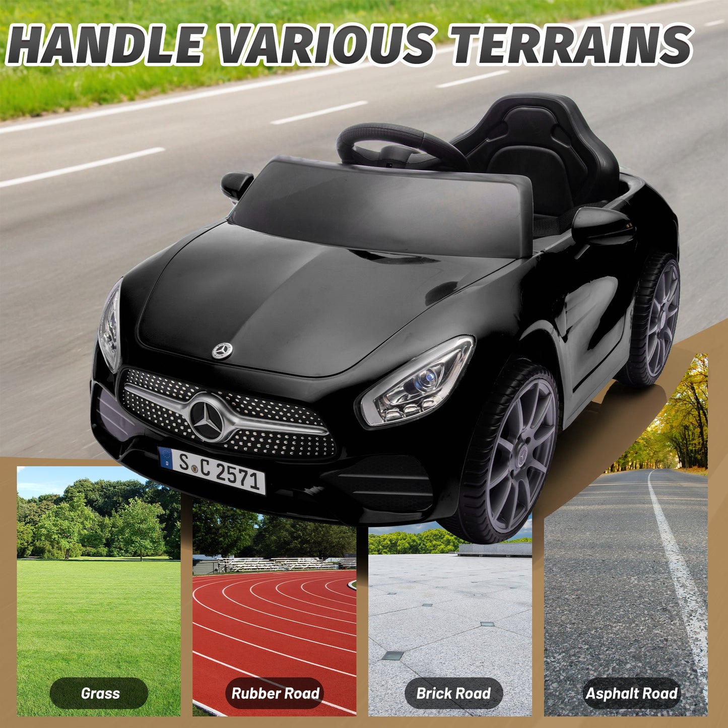 12V Ride on Toy for Kids, Licensed Mercedes-Benz CLS 350 Powered Ride on Car with Remote Control, Kids Electric Cars for Boys Girls 2-5 with Bluetooth, Music, LED Lights, 3 Speeds, 4 Wheelers, Black