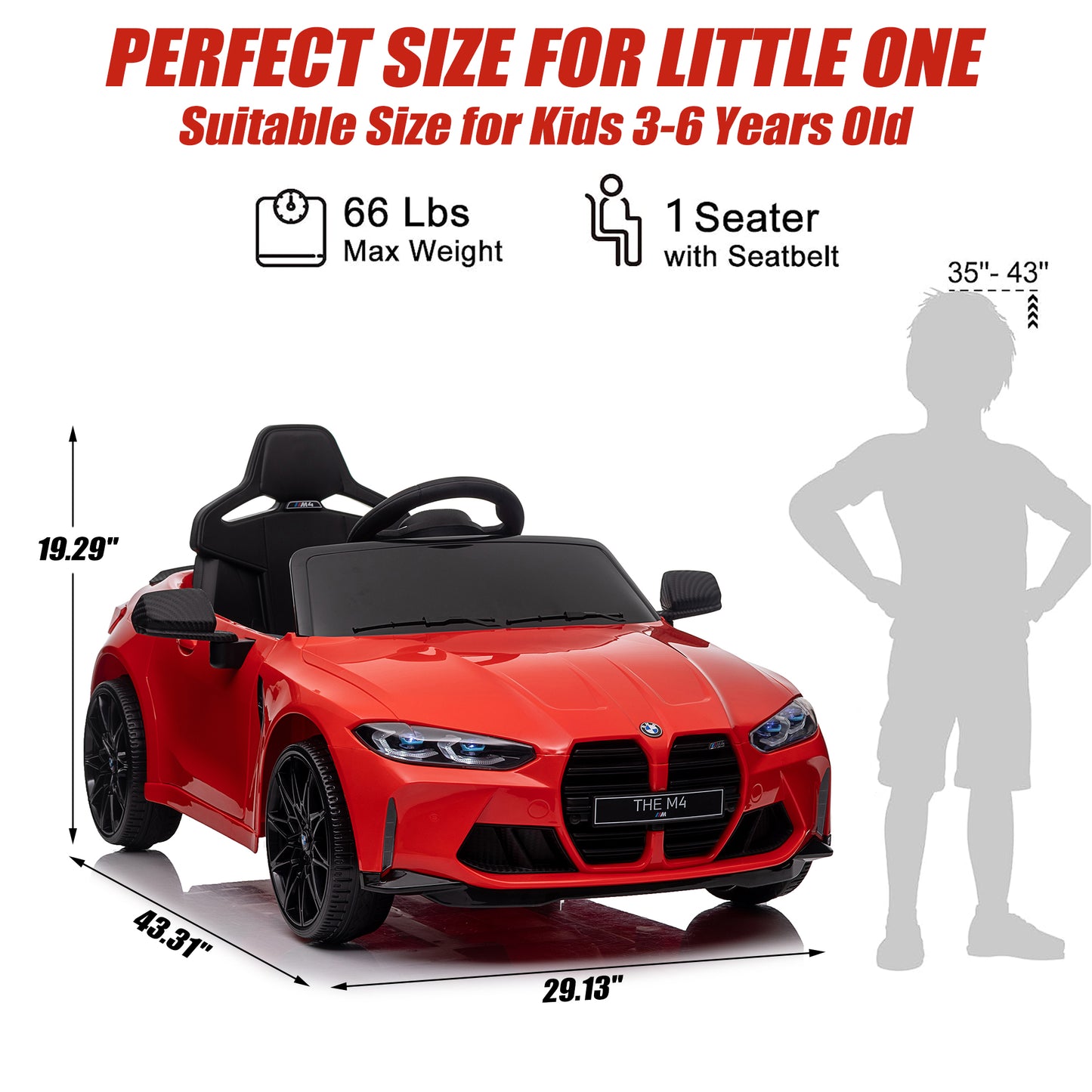 12V Ride On Car for Kids, iYofe Electric Vehicle Cars for Boys Girls, Ride On Truck with Remote Control, Battery Powered 4 Wheels Realistic Off-Road UTV Car, Ride On Toys for Birthday Gift, Red, R5331