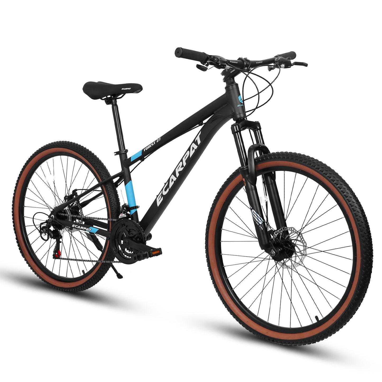 27 inch Mountain Bike for Adults, 21 Speed Mountain Bike w/ Disc Brakes, Commuter Bike, Trail Bike, City Bike for Men Women, Aluminum Frame, Suit for 5'4"-6'2", 85% assembled