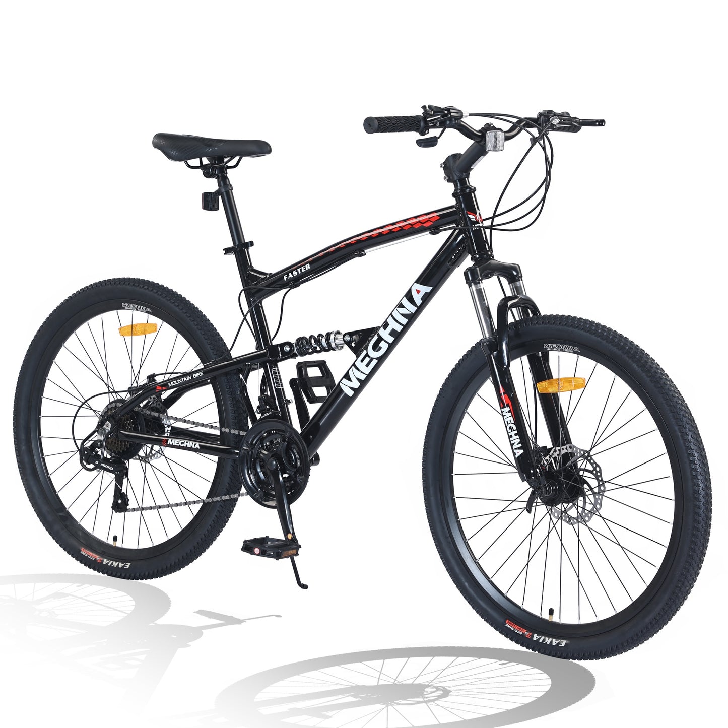 26 inch Mountain Bikes for Adults, 21 Speed Mountain Bicycle w/ Dual Suspension, Commute Bike w/ Disc Brakes, City Bike, Street Bicycles for Mens Womens, Aluminum Alloy Frame, 85% assembled