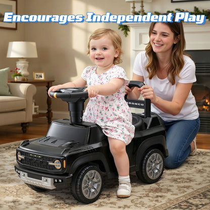 iYofe Kids Ride on Push Car 2 in 1, Ford Bronco Raptor Toddlers Ride on Push Toys with Horn, Music, Handle, Under Seat Storage, Ride on Toys for Toddlers 18 Months +, Black