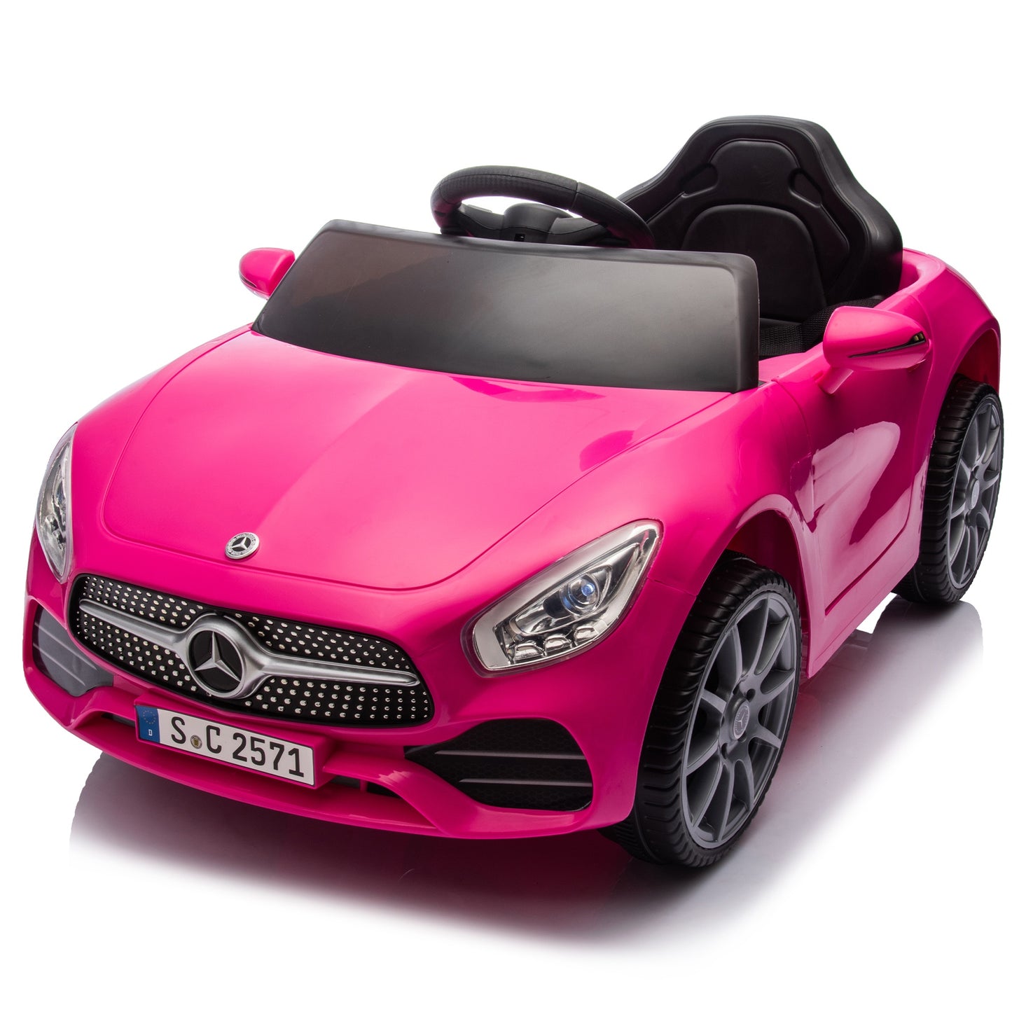 12V Powered Ride on Toy for Boys and Girls, Powered Ride on Car with Remote Control, Licensed Mercedes Kids Electric Vehicles for 3-4 Years Old, Bluetooth, LED light