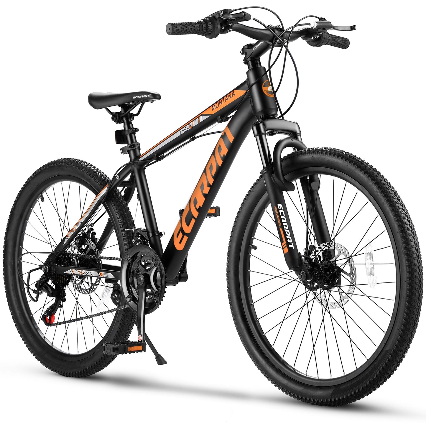 24 inch Mountain Bikes for Boys Girls Ages 10+, 21 Speed Mountain Bicycle w/ Disc Brakes, Bike for kids Youth Teen Adults, Suit for Rider Height 4'92-5'4, Aluminum Frame, 85% assembled