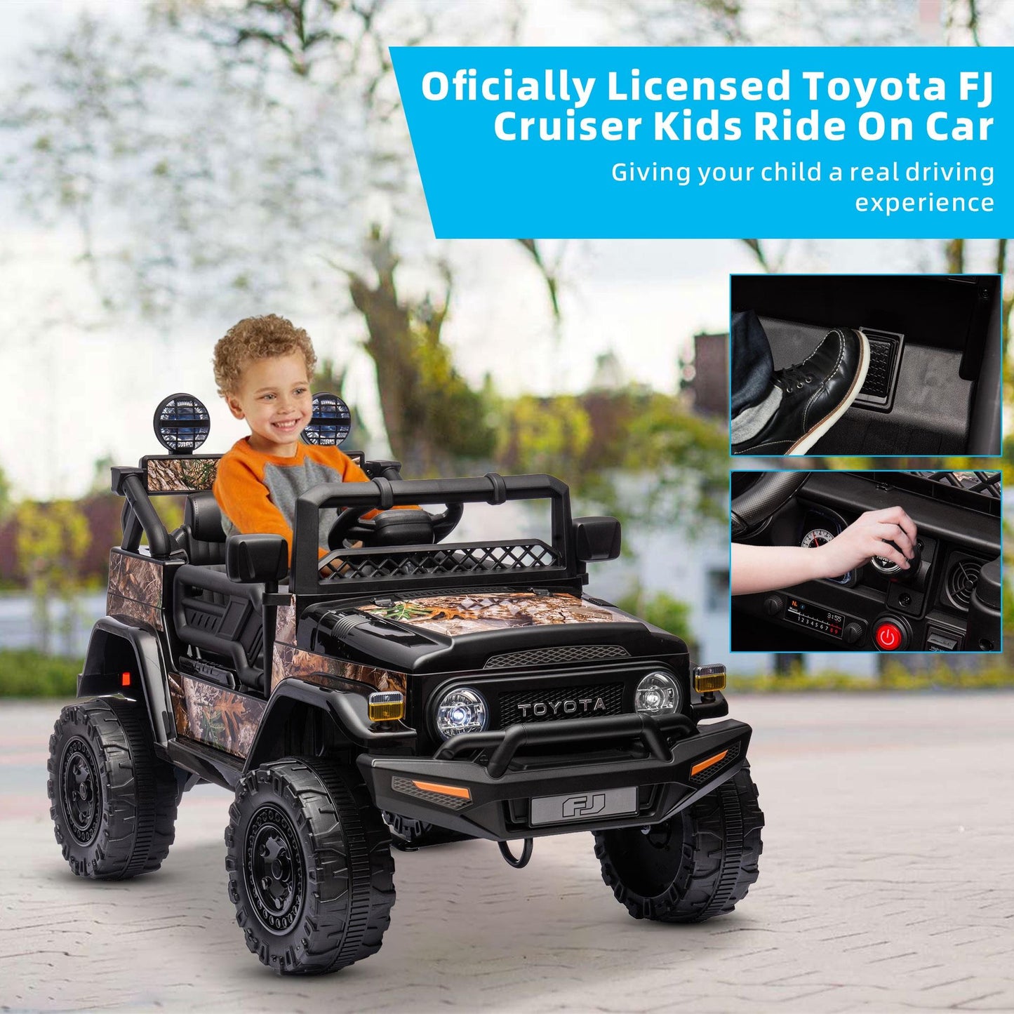 Toyota Ride on Car for Girls and Boys 12V Electric Vehicles with Remote Control, Headlights, Bluetooth, Kids Ride on Toy for 3-5 Years Old