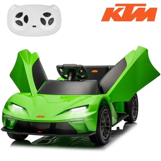 KTM Ride on Car for Kids, 12V Powered Ride on Toy with Remote Control, Music, USB, MP3, Bluetooth, LED Lights, Electric Vehicles for 3-6 Years OldBoys Girls, Green