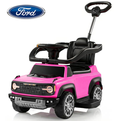 iYofe Kids Ride on Push Car, Licensed Ford Bronco Raptor Toddlers Ride on Toys with Horn, Music, Handle, Under Seat Storage, Kids Push Car for Toddlers 18 Months +, Pink