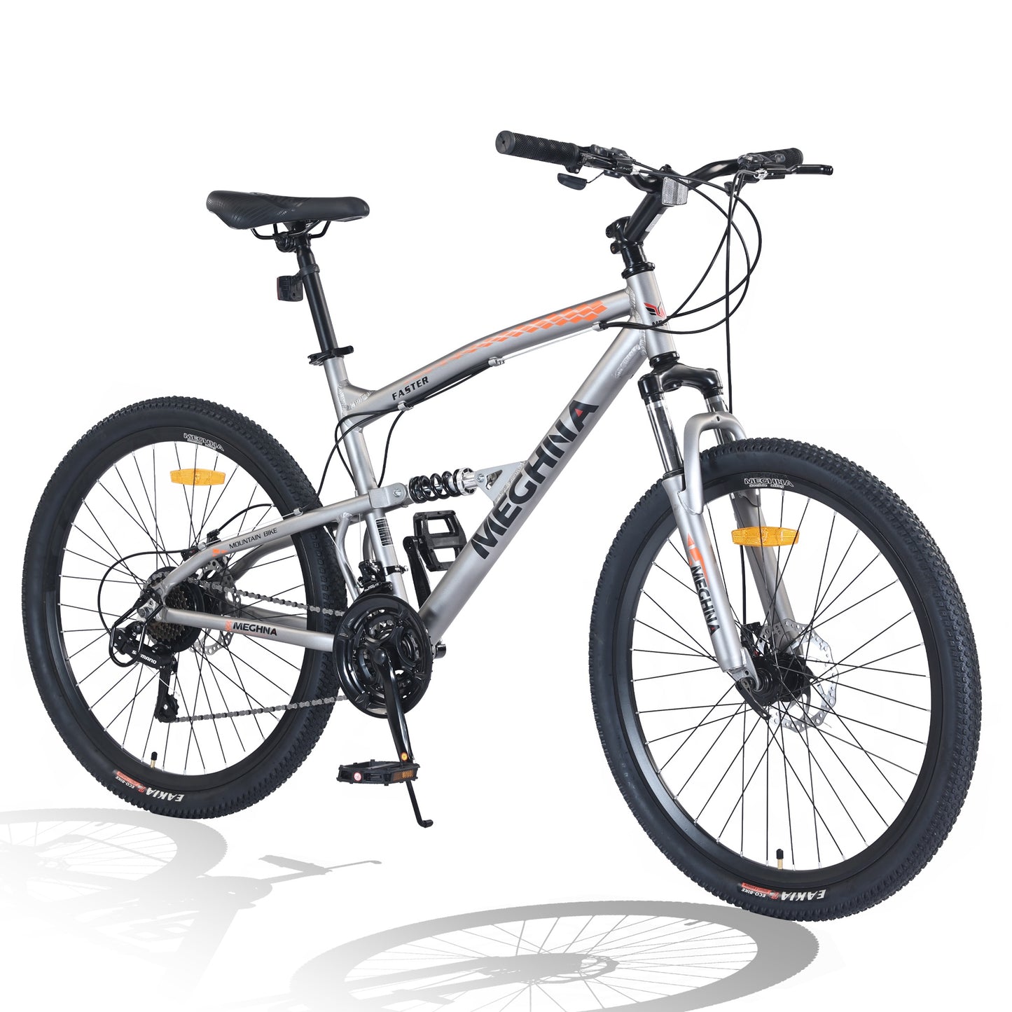 26 inch Mountain Bikes for Adults, 21 Speed Mountain Bicycle w/ Dual Suspension, Commute Bike w/ Disc Brakes, City Bike, Street Bicycles for Mens Womens, Aluminum Alloy Frame, 85% assembled