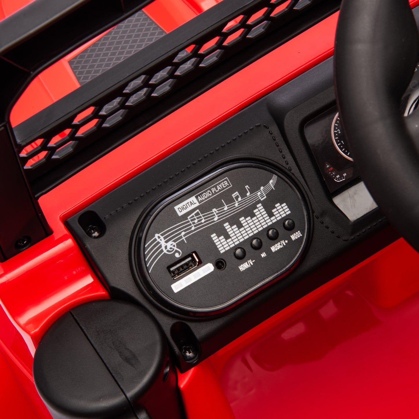 iYofe 12V Ride on Cars with Remote Control, Powered Kids Ride on Toys Truck for Boys Girls Ages 2-5, Toddler Cars Kids Electric Vehicles with Bluetooth Music, USB/MP3 Ports, 4 Wheel Suspension, Red