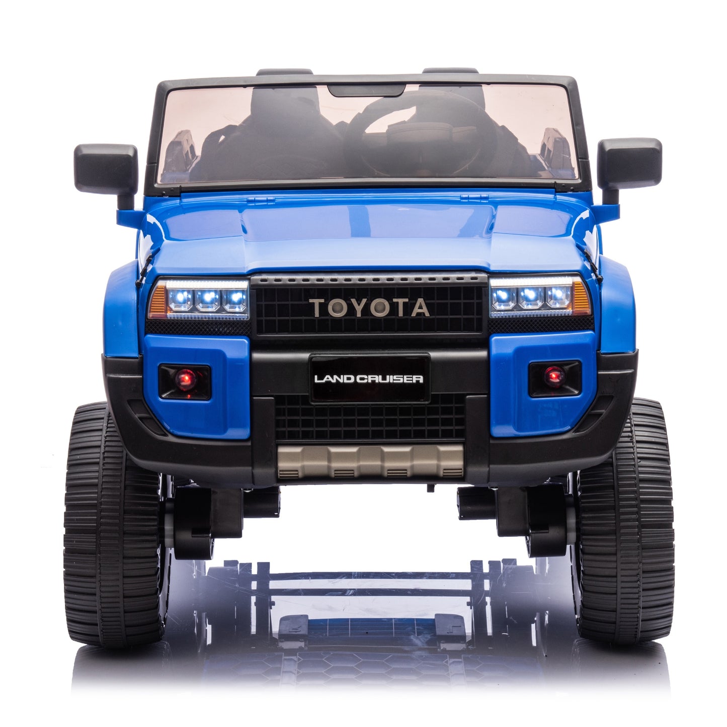 24V 2 Seater Ride on Cars, Licensed Toyota LC250 Powered Ride on Toy Truck with Remote Control, Kids Cars Electric Vehicles for Kids 3-8 Gifts with Bluetooth/Music/USB Ports/Shovel, 4 Wheelers, Blue