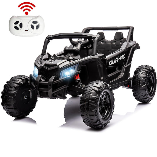 iYofe 24V Ride On UTV Car with Remote Control, Battery Powered Ride On Toys for Kids, 4 Wheels Ride on Vehicle with Music, USB, Bluetooth, Electric Cars for Kids Boys Girls 3-8 Ages Gifts, Black