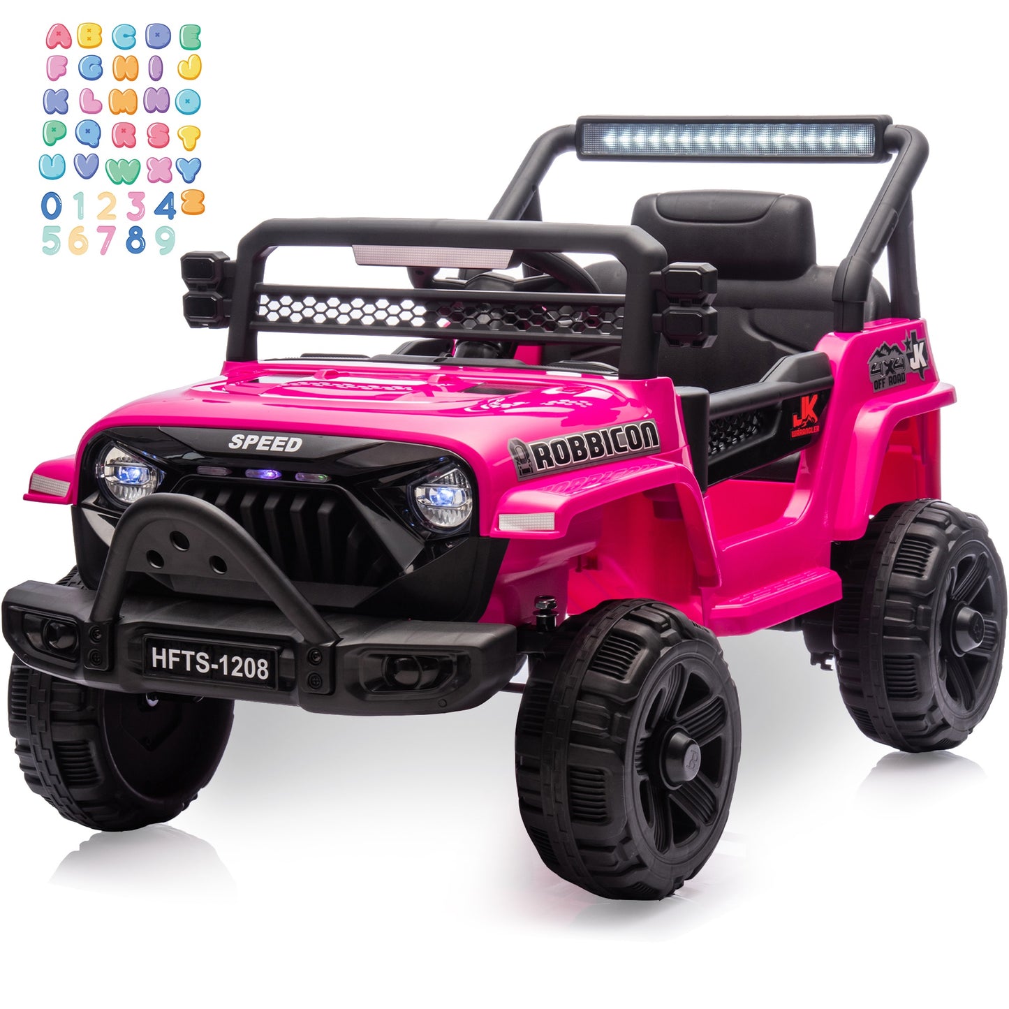 12V Kids Ride on Truck Car with Remote Control, Powered Electric Vehicle with 4 Wheels Shock Absorption, Ride on Toy for Boys Girls 3-6 Years Old, Bluetooth