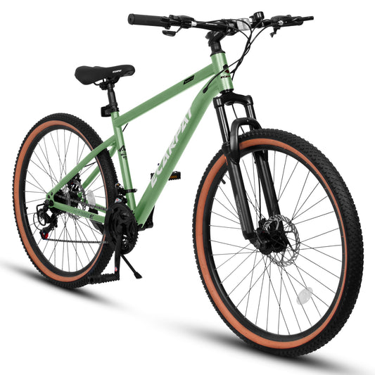 24" Mountain Bikes for Boys Girls, 21 Speed Mountain Bicycle w/ Disc Brakes, Bike for kids Youth Teen Adults, Commuter City Bikes Suit for Rider Height 48"-5'6 Ages 10+, 85% assembled