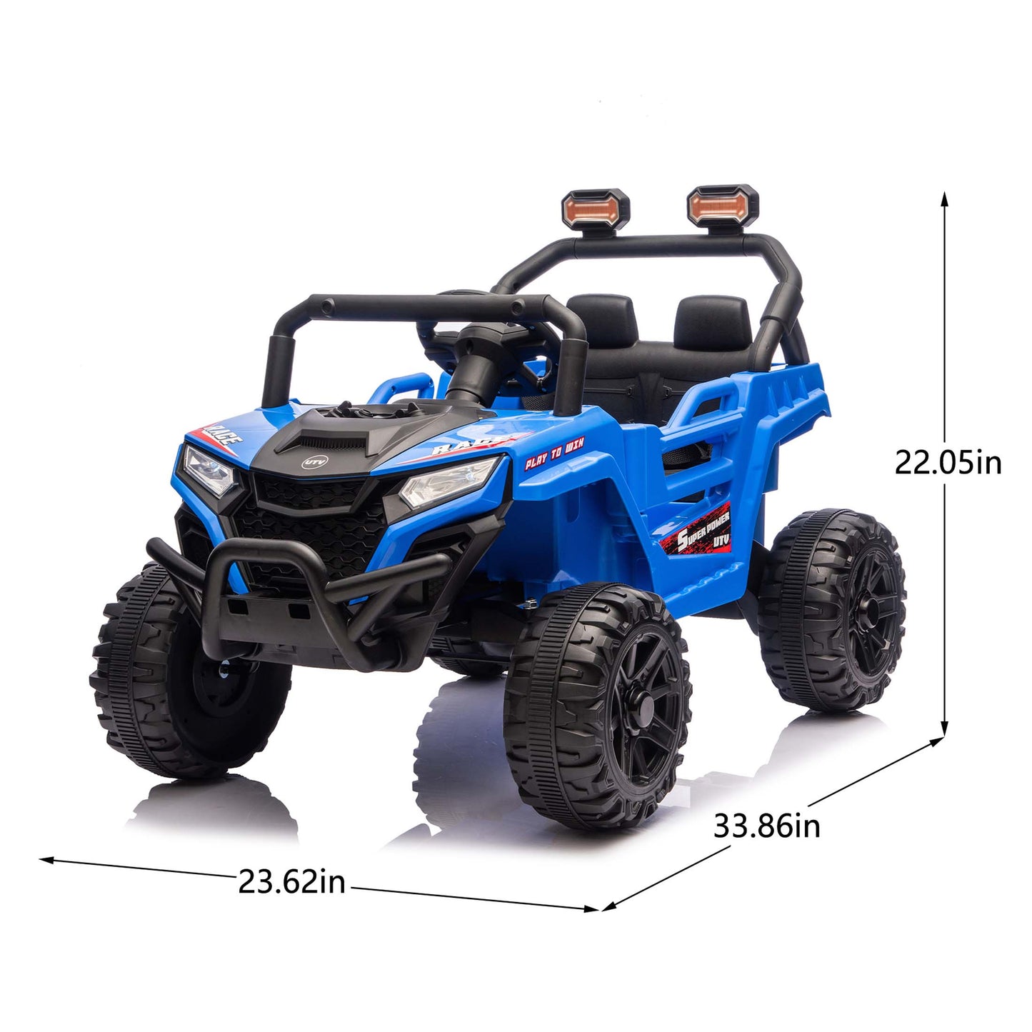 iYofe 12V Powered Ride on Car UTV, Kids Ride on Toys for Toddlers Ages 3-5, Ride on Vehicles with Remote Control, Bluetooth, Music, 4 Wheels Suspension, Electric Cars for Kids Boys Girls, Blue
