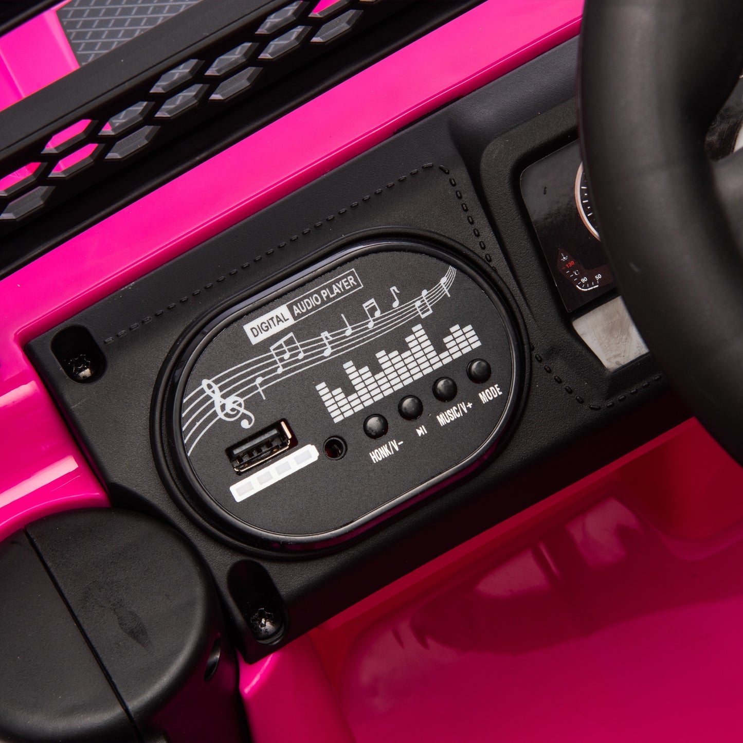 iYofe 12V Ride on Cars with Remote Control, Powered Kids Ride on Toys Truck for Boys Girls Ages 2-5, Toddler Cars Kids Electric Vehicles with Bluetooth Music, USB/MP3 Ports, 4 Wheel Suspension, Pink