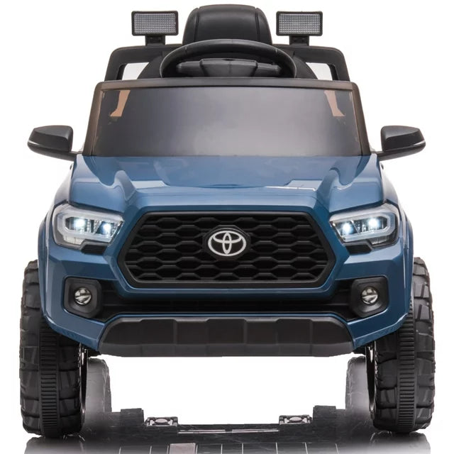 Powered Ride-on with Remote, Official Licensed Toyota Tacoma 12V Ride on Car for 2-4 Years Old, Kids Ride on Toys with MP3 Player, Radio, Lights, Blue Electric Ride on Vehicle for Boys