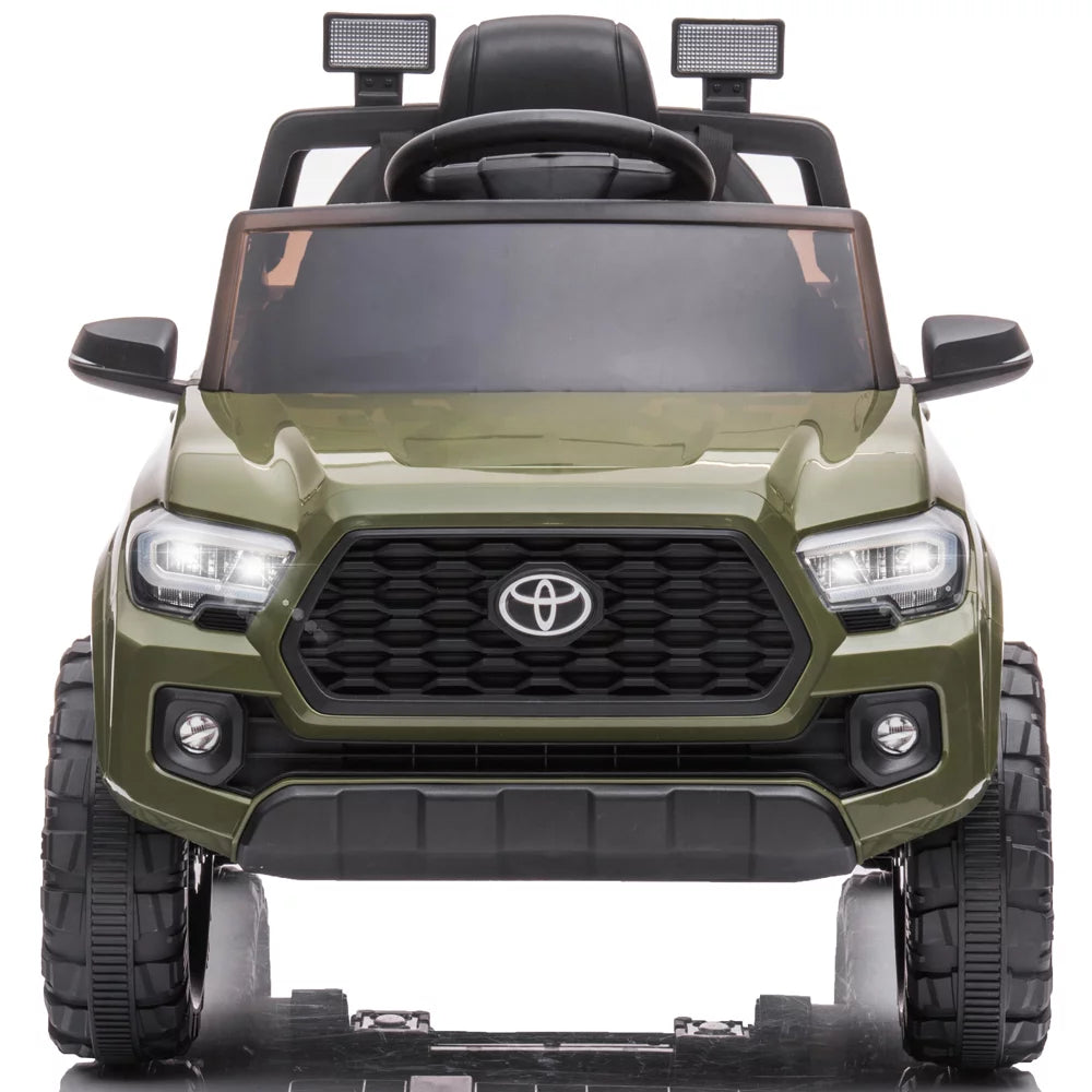 Powered Ride-on with Remote, Official Licensed Toyota Tacoma 12V Ride on Car for 2-4 Years Old, Kids Ride on Toys with MP3 Player, Radio, Lights, Blue Electric Ride on Vehicle for Boys