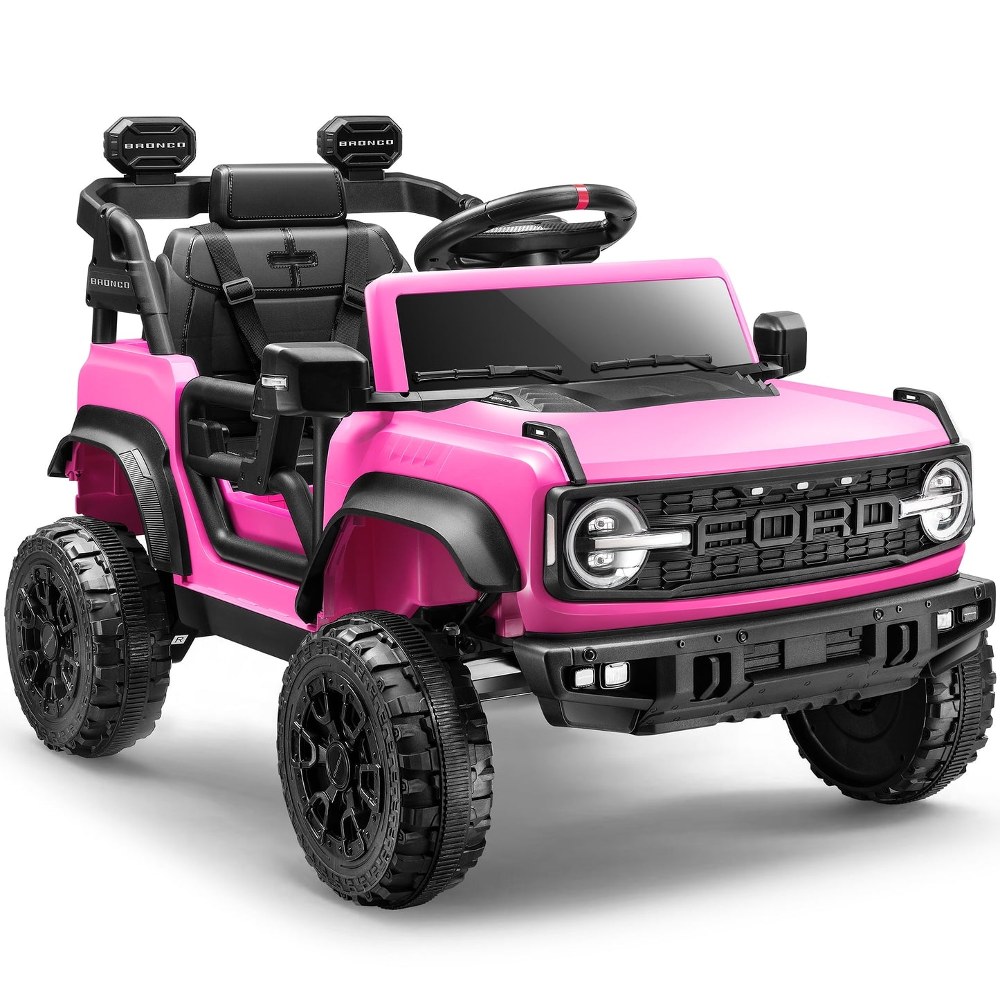 Preorder 12V Ford Bronco Powered Ride on Cars for Kids, Licensed Ride on SUV Truck Toy with Parent Remote Control, Electric Car for Girls Boys 3-5 w/Music Player/LED Headlights/Safety Belt